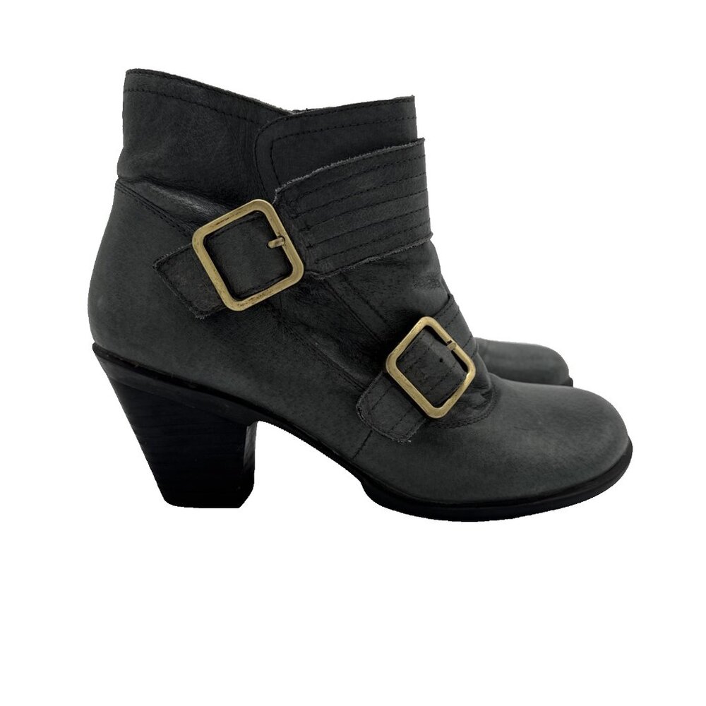 MIZ MOOZ Size 8 Gray Women Evan Leather Zippered Ankle Boots Booties - Picture 7 of 15